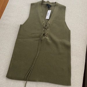 sweater material lace up tank top jcrew